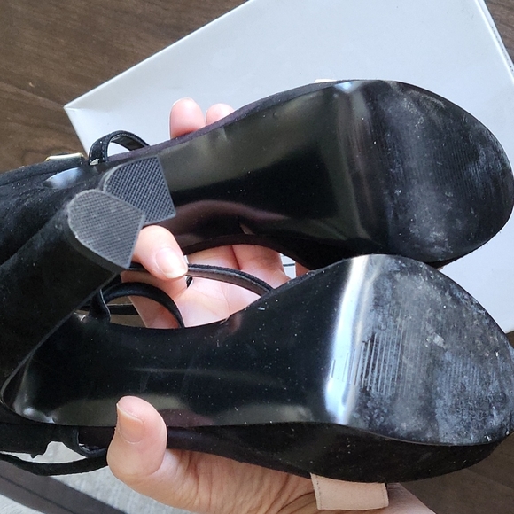 Steve Madden unleash platform sandal heel black nude color block 8.5 - Picture 6 of 9